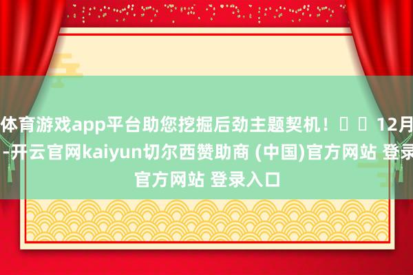 体育游戏app平台助您挖掘后劲主题契机! 12月12日-开云官网kaiyun切尔西赞助商 (中国)官方网站 登录入口
