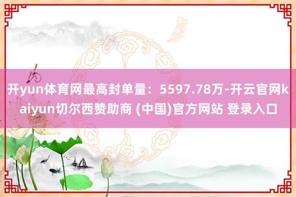 开yun体育网最高封单量：5597.78万-开云官网kaiyun切尔西赞助商 (中国)官方网站 登录入口