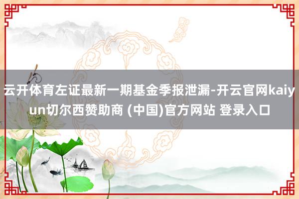 云开体育左证最新一期基金季报泄漏-开云官网kaiyun切尔西赞助商 (中国)官方网站 登录入口