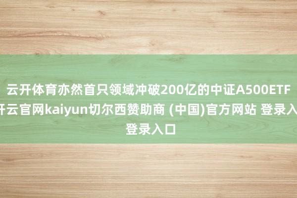 云开体育亦然首只领域冲破200亿的中证A500ETF-开云官网kaiyun切尔西赞助商 (中国)官方网站 登录入口