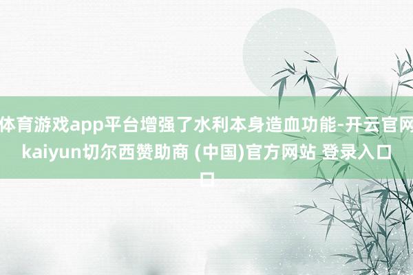 体育游戏app平台增强了水利本身造血功能-开云官网kaiyun切尔西赞助商 (中国)官方网站 登录入口