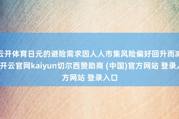 云开体育日元的避险需求因人人市集风险偏好回升而减轻-开云官网kaiyun切尔西赞助商 (中国)官方网站 登录入口